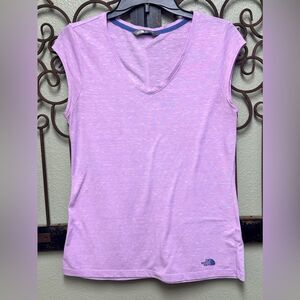 The North Face purple vneck tee with cap sleeves